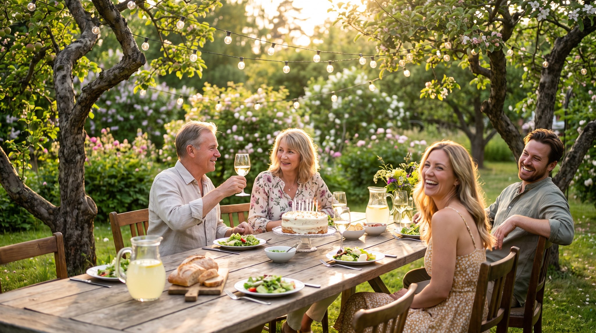 Long garden table