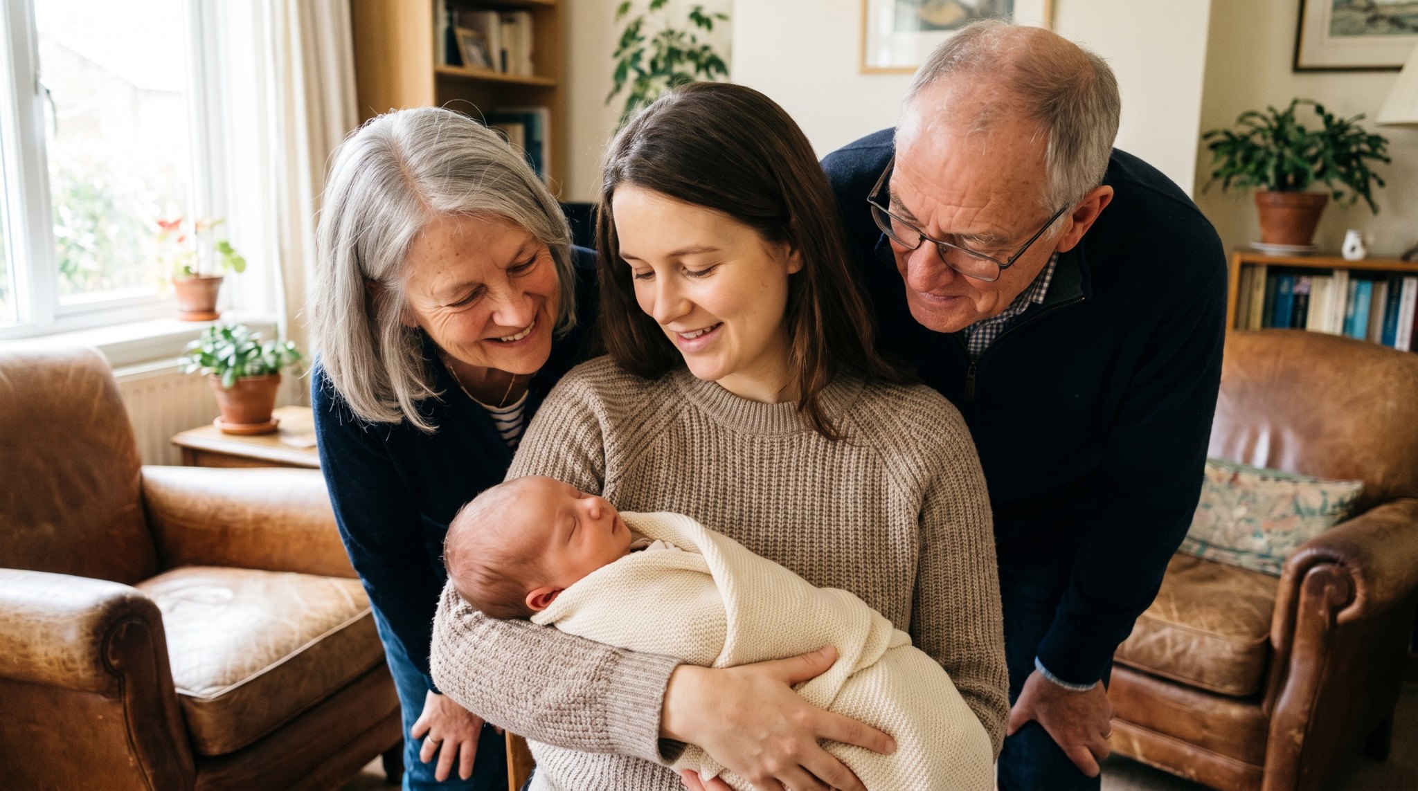 Grandparents meet the baby