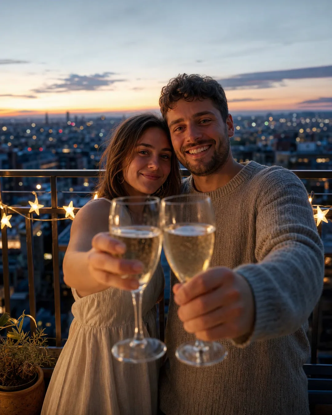 A toast on the balcony