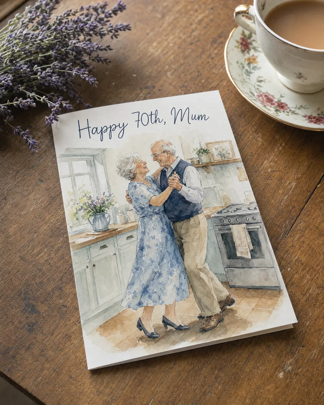 A card with the words drawn right